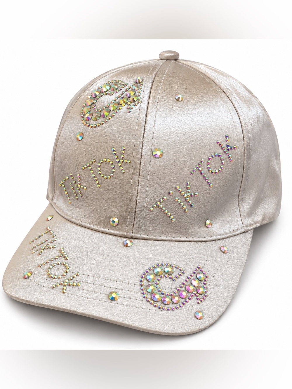 Y2K TikTok-Inspired Pink Rhinestone Baseball Cap
